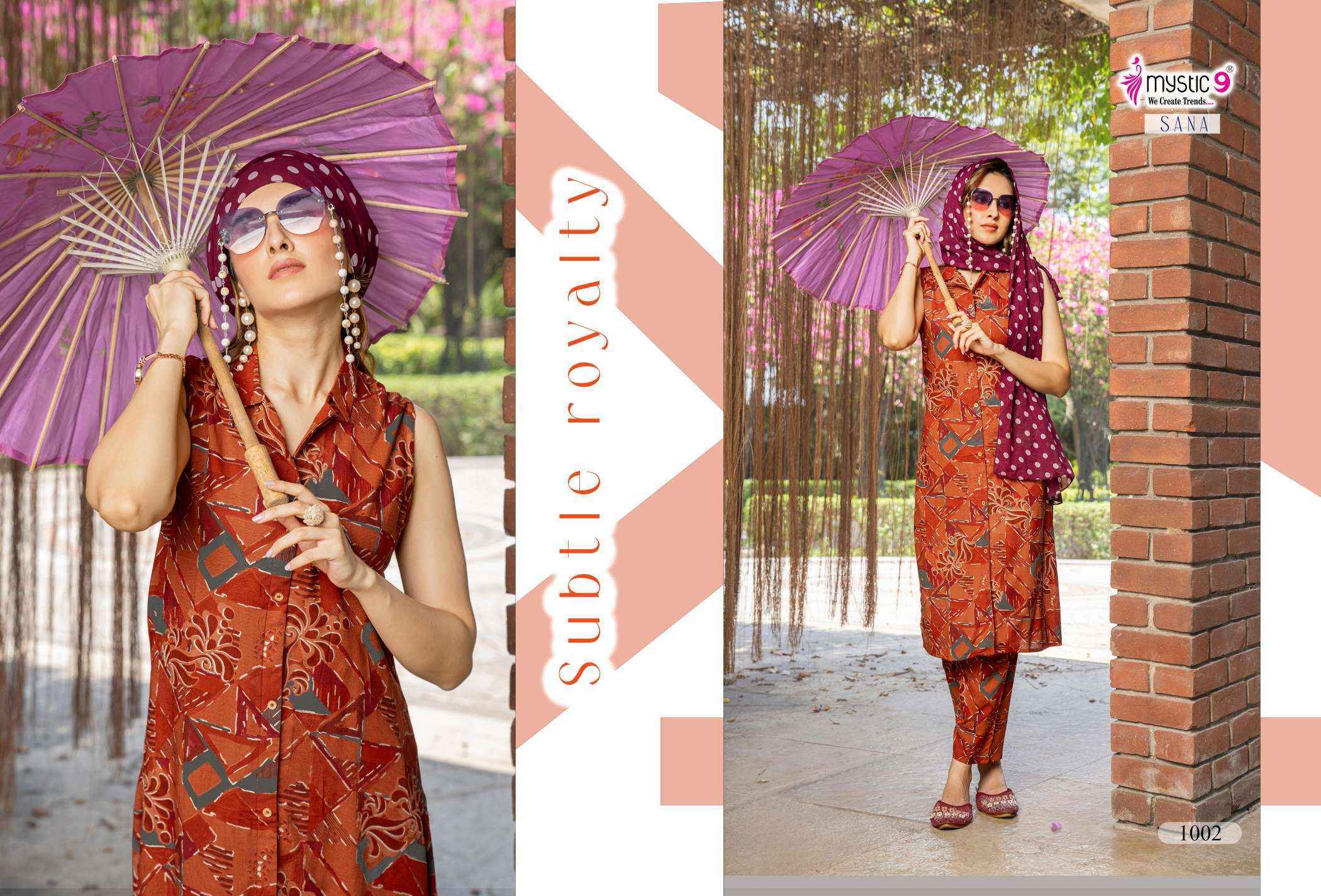 Mystic 9 Sana Vol 1 Rayon Kurti With Bottom Combo Wholesale Price ( 10 Pcs Catalog )