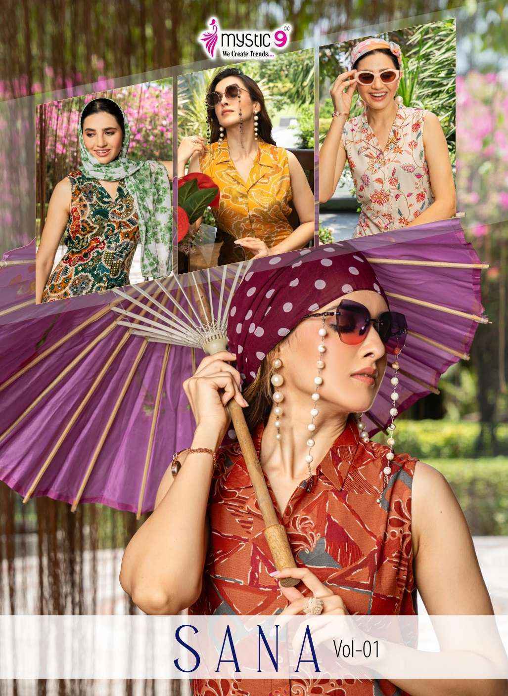 Mystic 9 Sana Vol 1 Rayon Kurti With Bottom Combo Wholesale Price ( 10 Pcs Catalog )