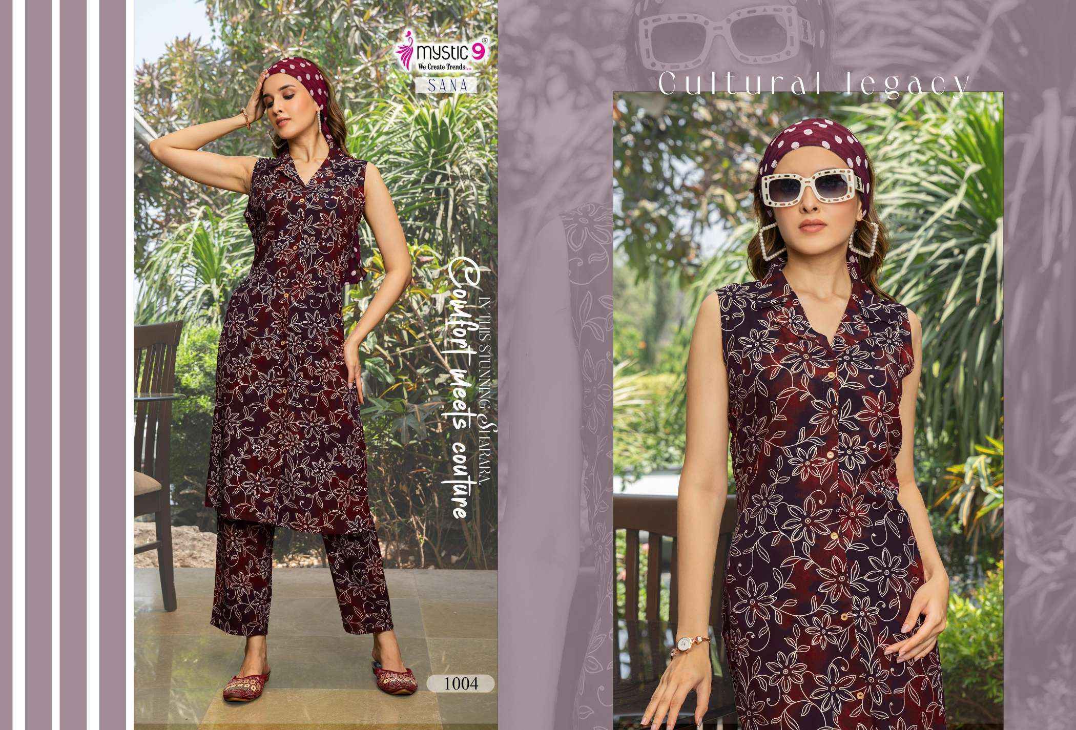 Mystic 9 Sana Vol 1 Rayon Kurti With Bottom Combo Wholesale Price ( 10 Pcs Catalog )