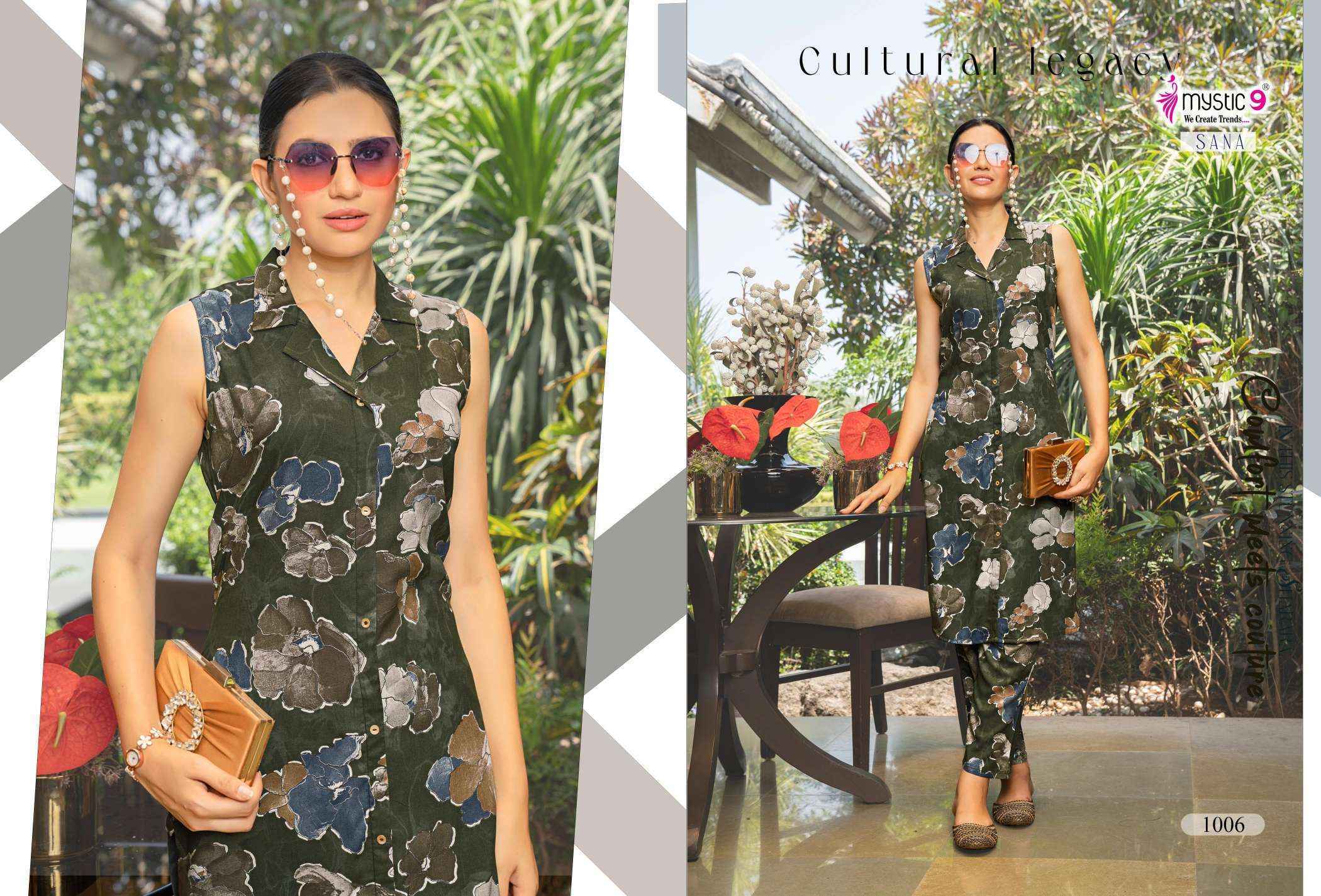 Mystic 9 Sana Vol 1 Rayon Kurti With Bottom Combo Wholesale Price ( 10 Pcs Catalog )