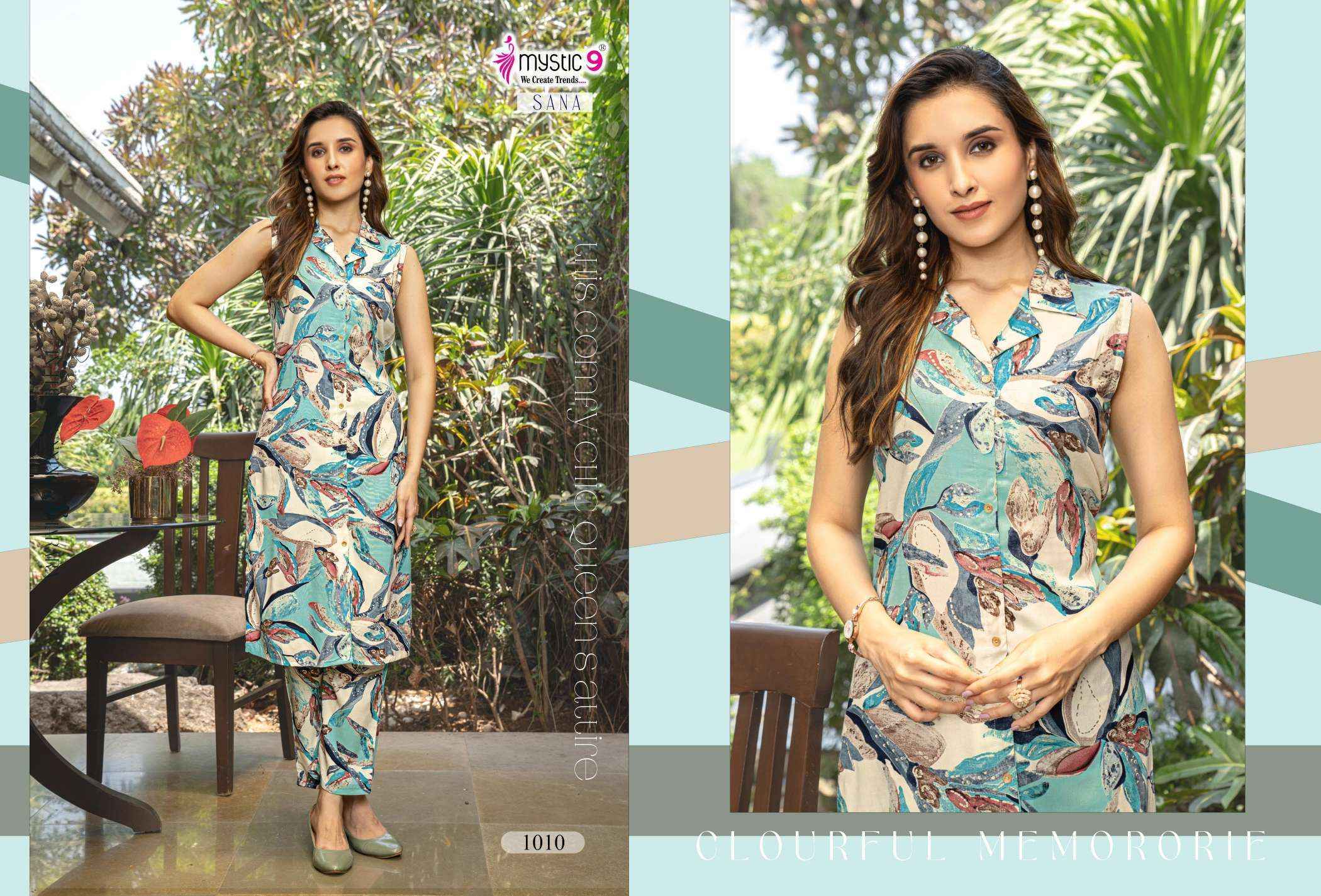 Mystic 9 Sana Vol 1 Rayon Kurti With Bottom Combo Wholesale Price ( 10 Pcs Catalog )