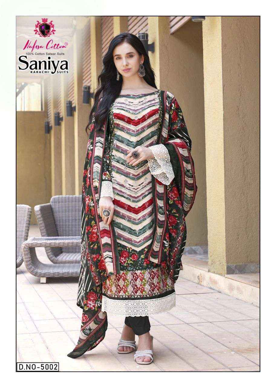 NAFISA COTTON SANIYA KARACHI SUITS VOL 5 COTTON DIGITAL KARACHI PRINTS DRESS MATERIAL WHOLESALE PRICE ( 6 PCS CATALOG )