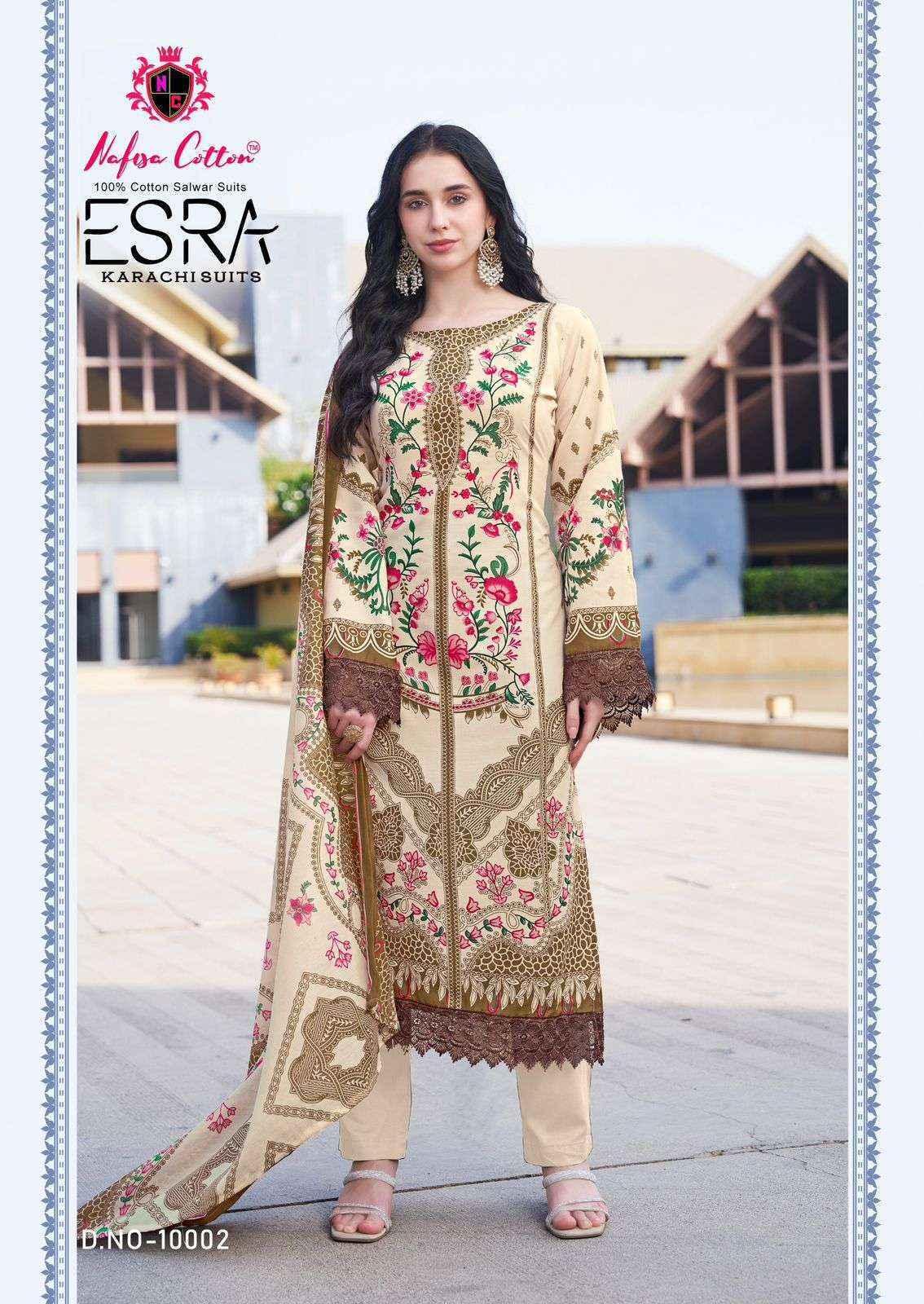 Nafisa Esra Karachi Vol 10 Cotton Dress Material Wholesale Brand Surat( 6 Pc Catalog )