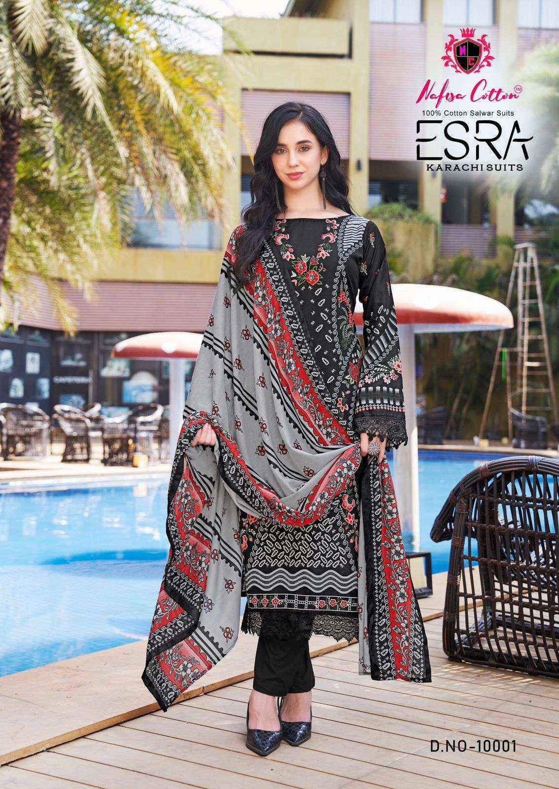 Nafisa Esra Karachi Vol 10 Cotton Dress Material Wholesale Brand Surat( 6 Pc Catalog )