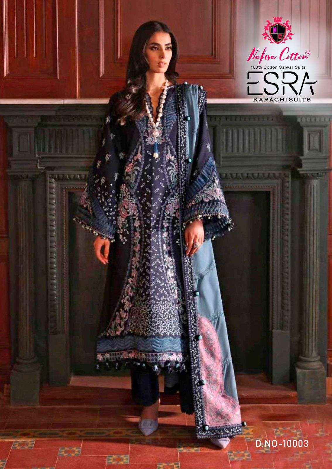 Nafisa Esra Karachi Vol 10 Cotton Dress Material Wholesale Brand Surat( 6 Pc Catalog )