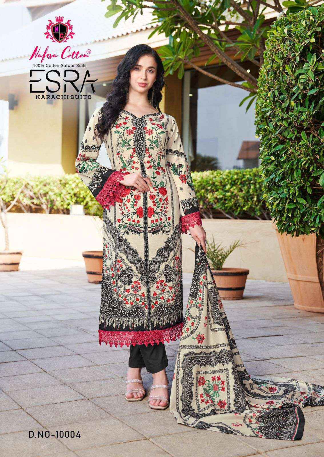 Nafisa Esra Karachi Vol 10 Cotton Dress Material Wholesale Brand Surat( 6 Pc Catalog )