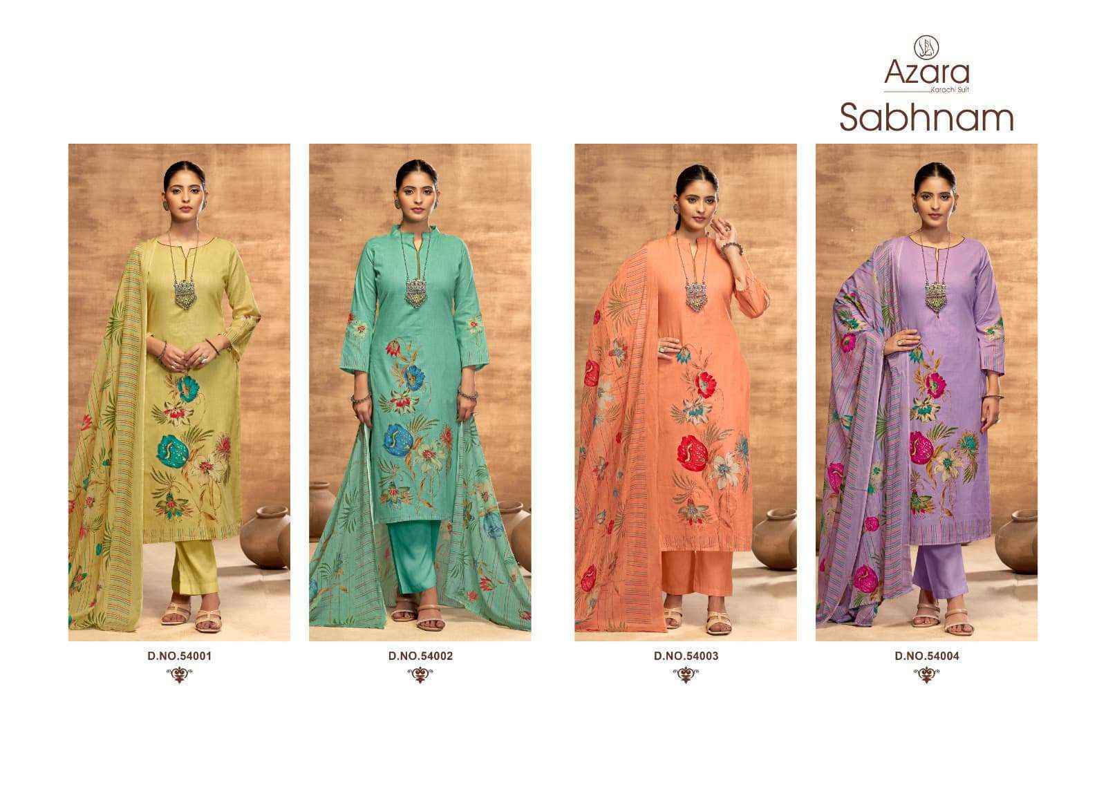 Radhika Fashion Azara Sabhnam Lawn Cotton Dress Material Wholesale Price ( 4 Pcs Catalog )