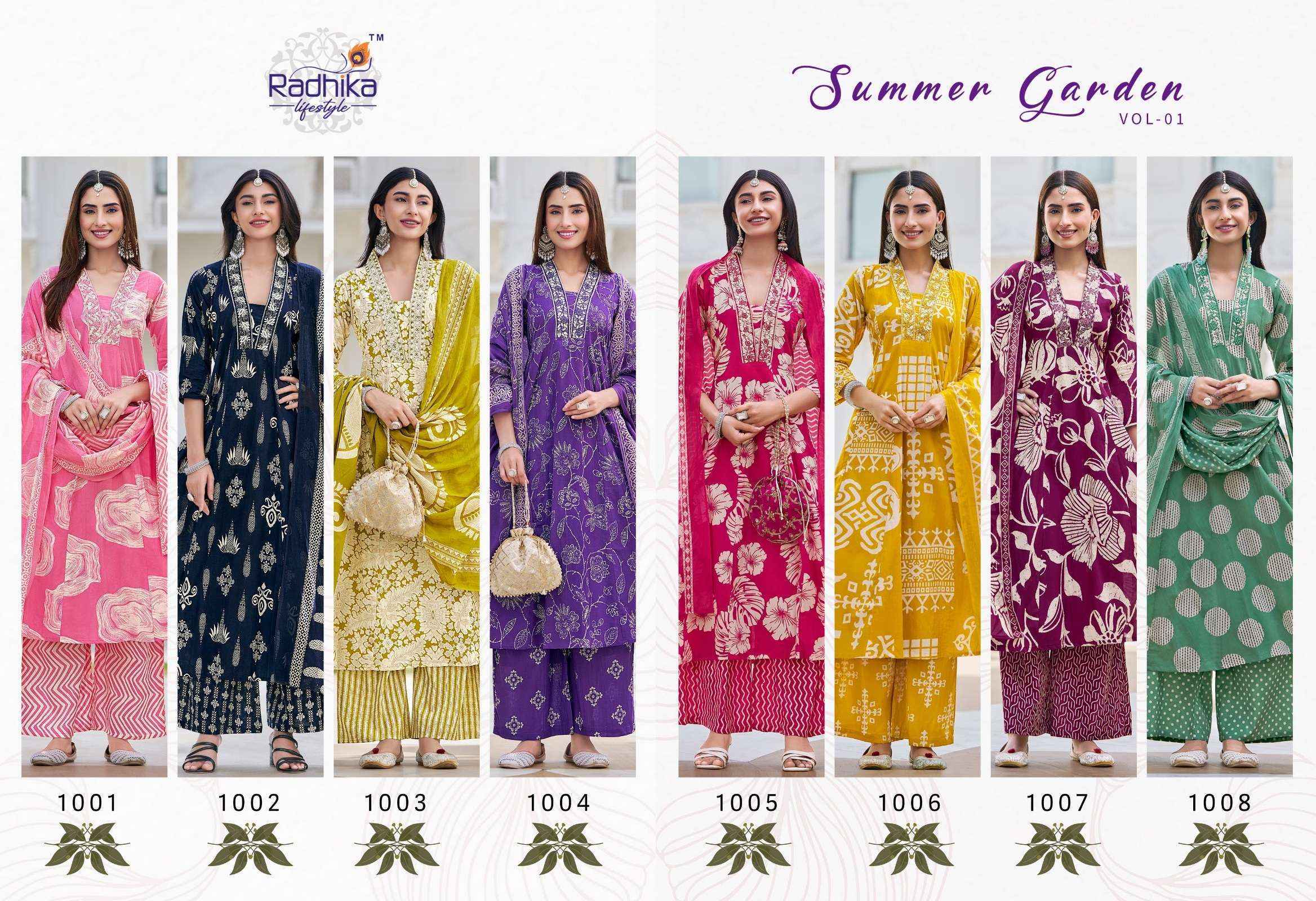 Radhika Lifestyle Summer Garden Vol 1 Cotton Kurti Combo Wholesale Price ( 8 Pcs Catalog )