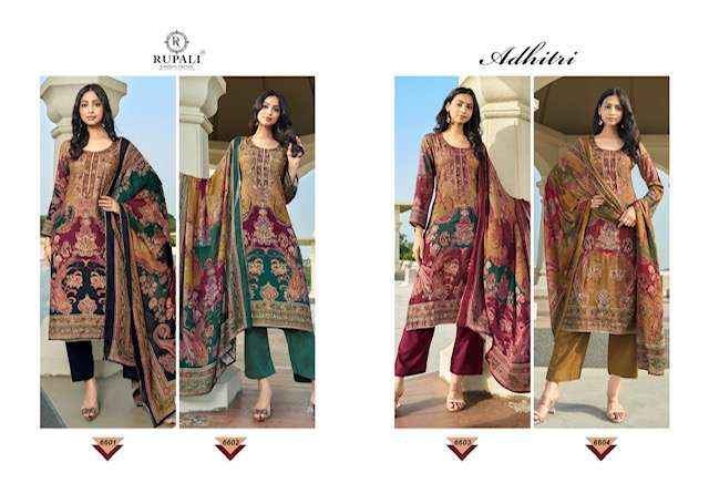Rupali Fashion Adhitri Musline Dress Material Wholesale Price ( 4  Pcs Catalog )
