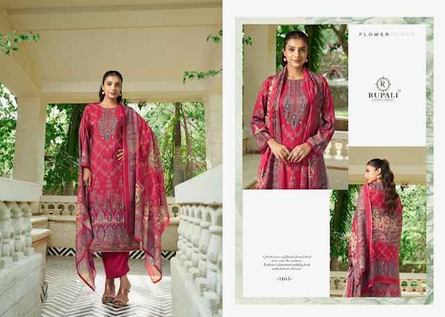 Rupali Fashion Florous Viscouse Musline Dress Material Wholesale Price ( 4 Pcs Catalog )