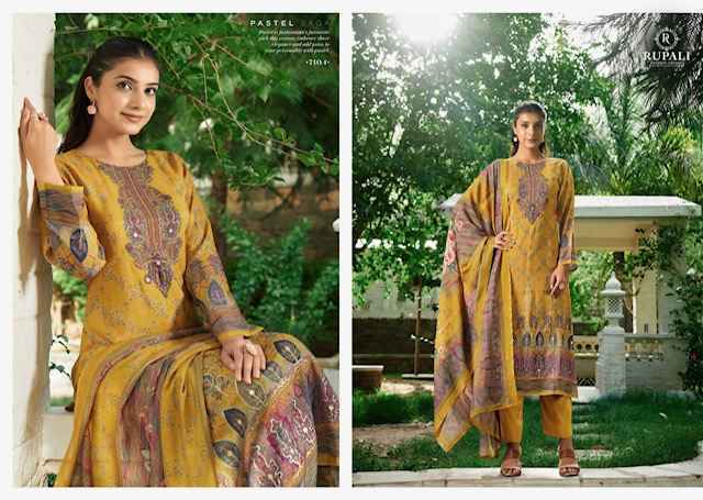 Rupali Fashion Florous Viscouse Musline Dress Material Wholesale Price ( 4 Pcs Catalog )