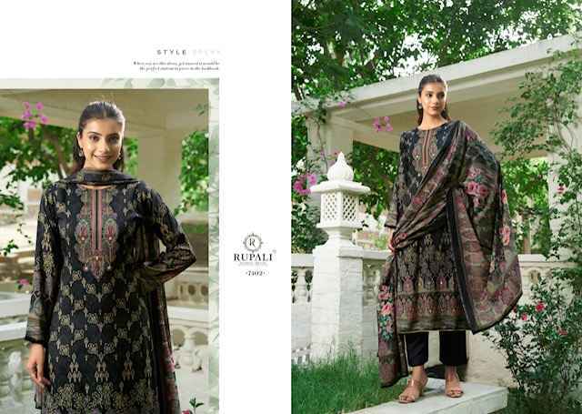 Rupali Fashion Florous Viscouse Musline Dress Material Wholesale Price ( 4 Pcs Catalog )
