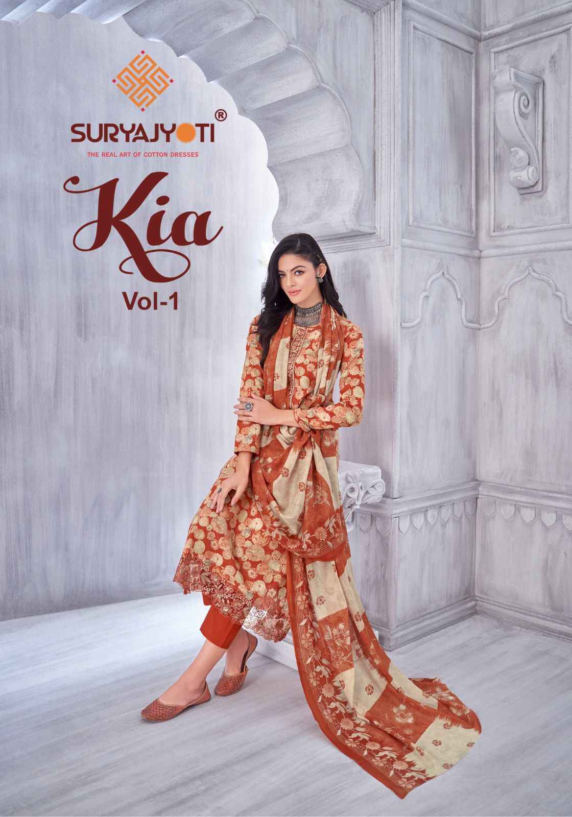 Suryajyoti Kia Vol 1 Lawn Cotton Dress Material Wholesale Supplier ( 8 pcs Catalogue