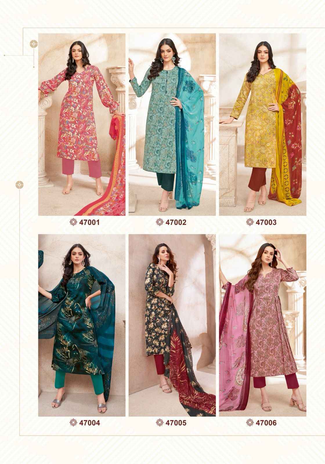 Suryajyoti Naishaa Vol 47 Jam Satin Dress Material Wholesale Price ( 10 pcs Catalogue
