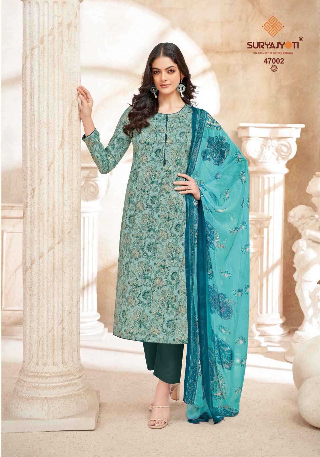 Suryajyoti Naishaa Vol 47 Jam Satin Dress Material Wholesale Price ( 10 pcs Catalogue
