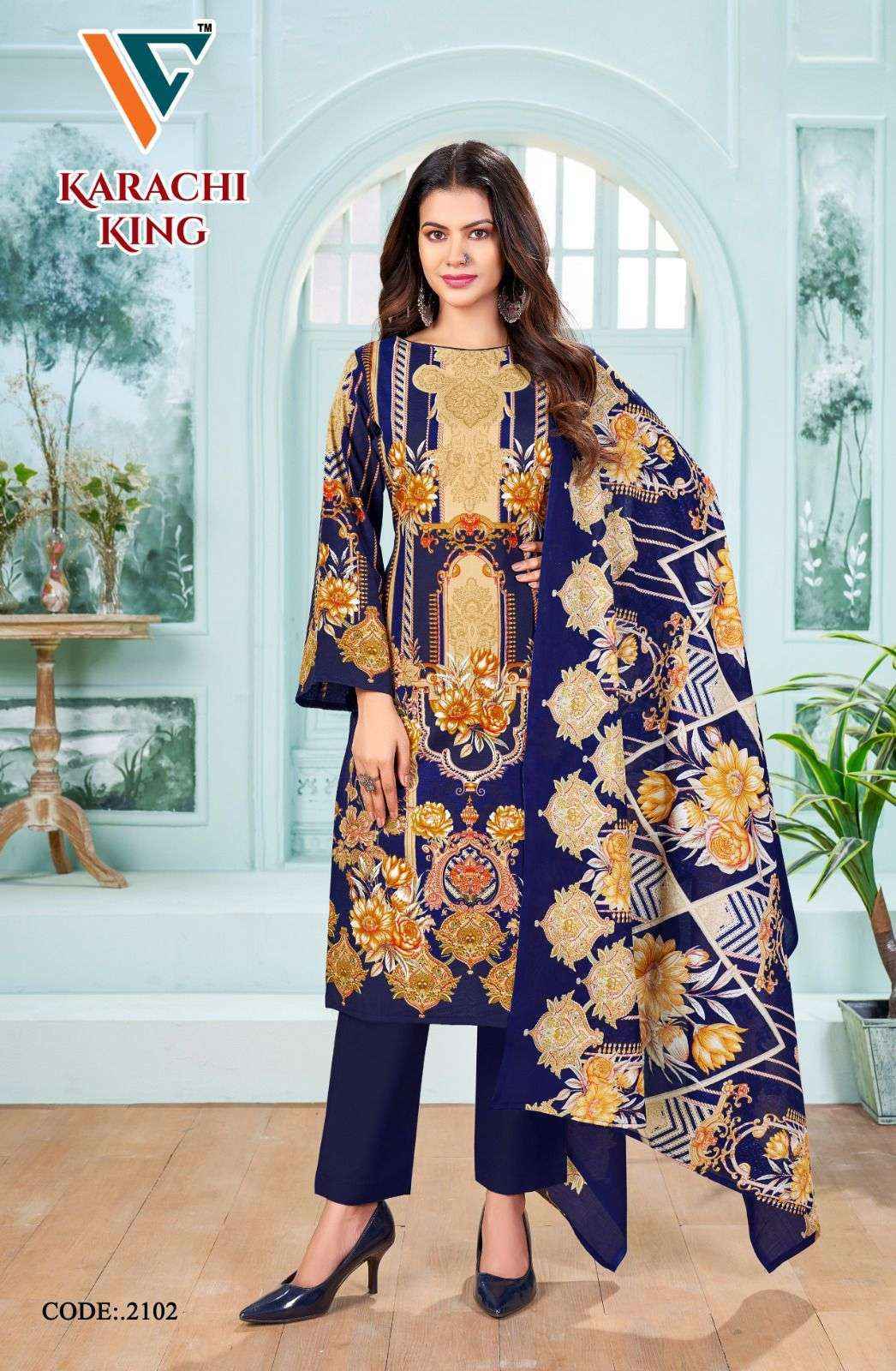 Vandana Creation Karachi King Vol 21 Wholesale Cotton Dress Material ( 8 pcs Catalogue )
