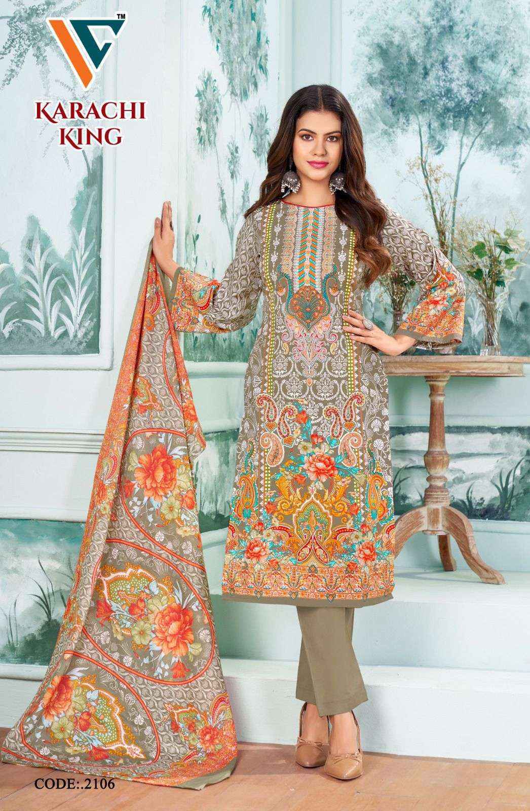 Vandana Creation Karachi King Vol 21 Wholesale Cotton Dress Material ( 8 pcs Catalogue )