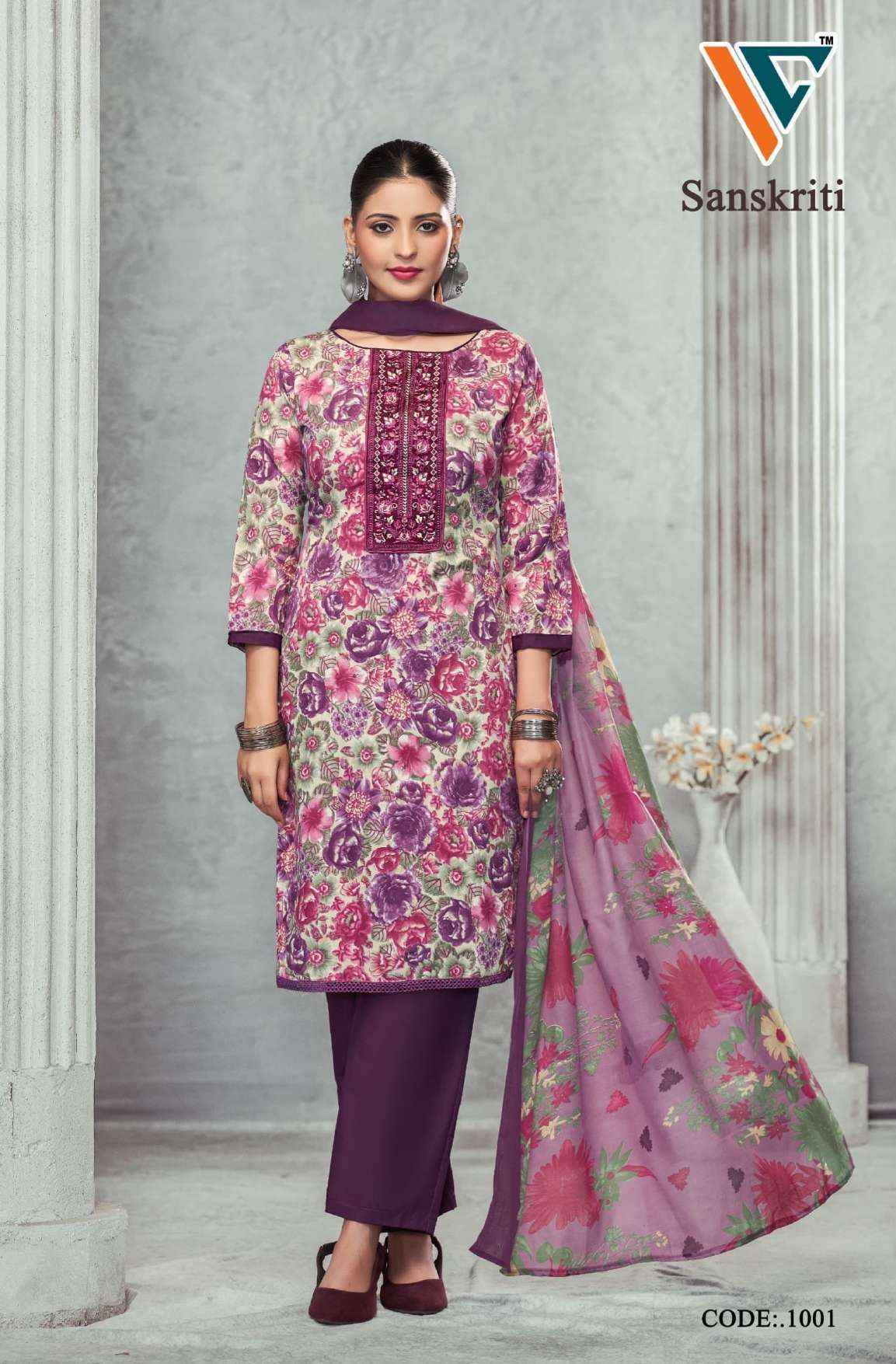 Vandana Creation Sanskriti‎ Vol 1 Cotton Dress Material Wholesale Price ( 8 Pcs Catalog )