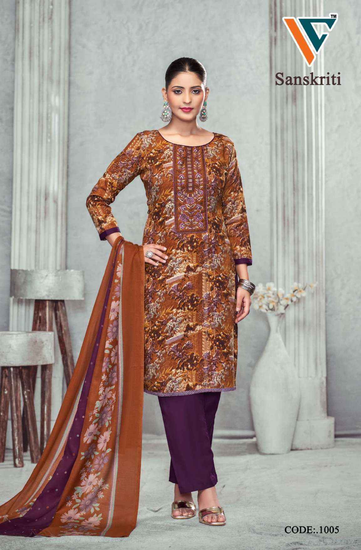 Vandana Creation Sanskriti‎ Vol 1 Cotton Dress Material Wholesale Price ( 8 Pcs Catalog )