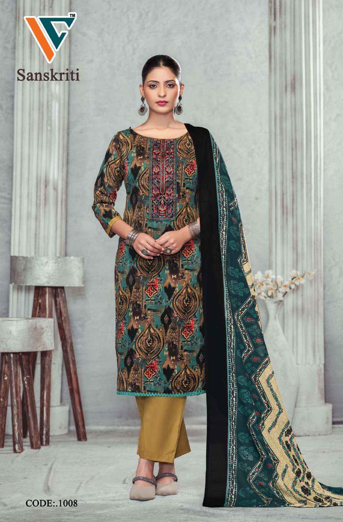 Vandana Creation Sanskriti‎ Vol 1 Cotton Dress Material Wholesale Price ( 8 Pcs Catalog )