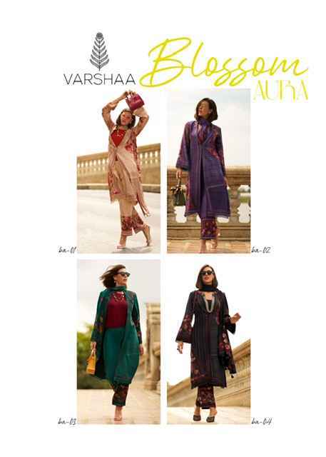 Varsha Blossom Aura Viscouse Pashmina Dress Material Wholesale Price ( 4 Pcs Catalog )
