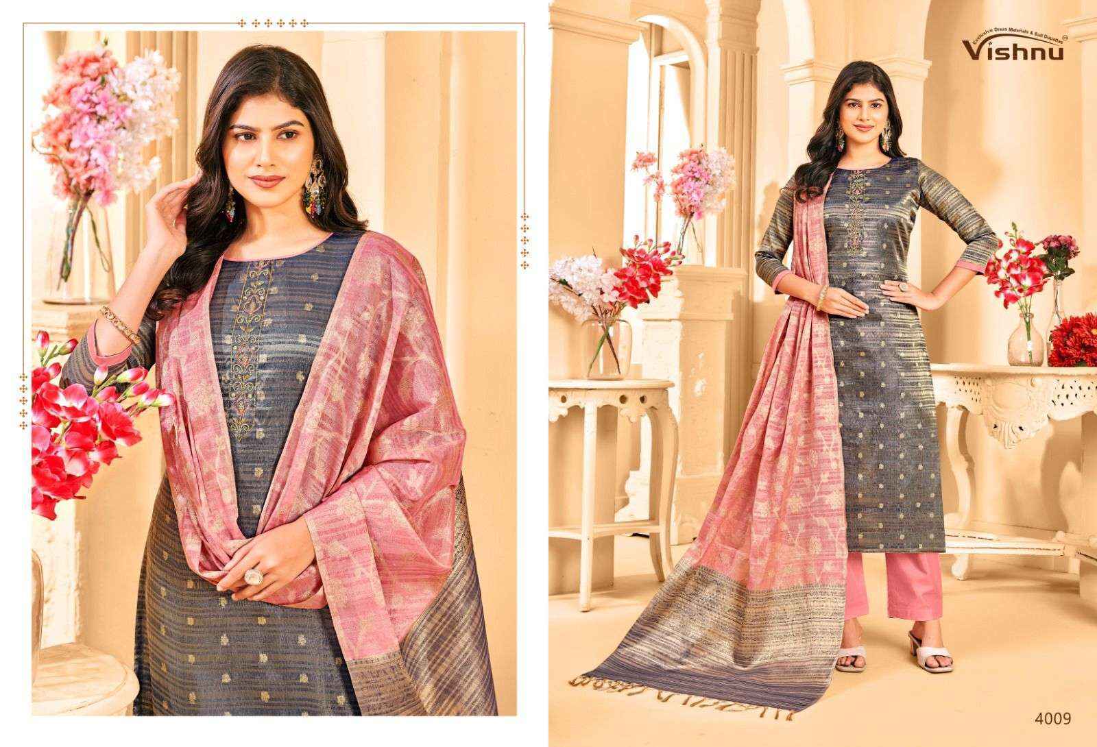 Vishnu Khanak Silk Dress Material Wholsale Price ( 10 Pcs Catalog )