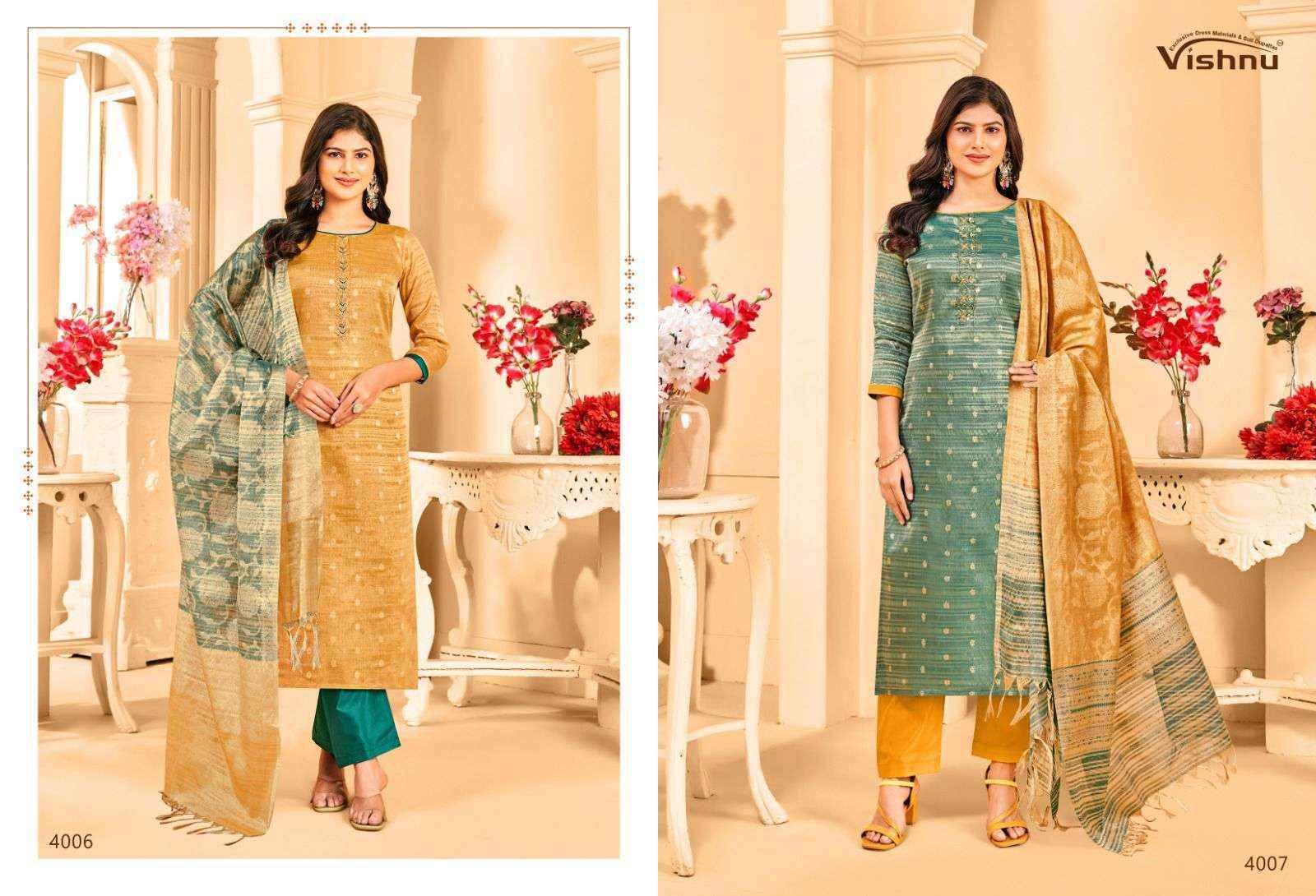 Vishnu Khanak Silk Dress Material Wholsale Price ( 10 Pcs Catalog )