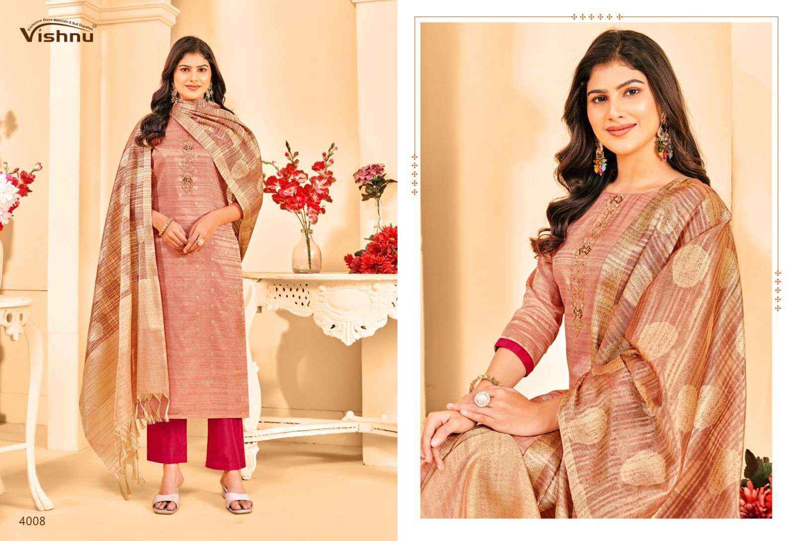 Vishnu Khanak Silk Dress Material Wholsale Price ( 10 Pcs Catalog )