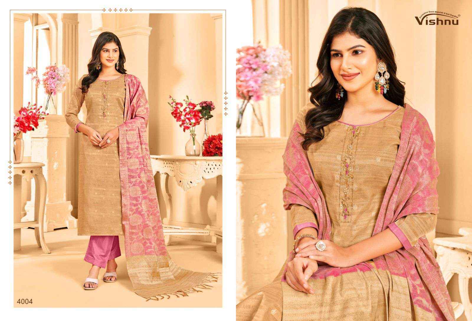 Vishnu Khanak Silk Dress Material Wholsale Price ( 10 Pcs Catalog )