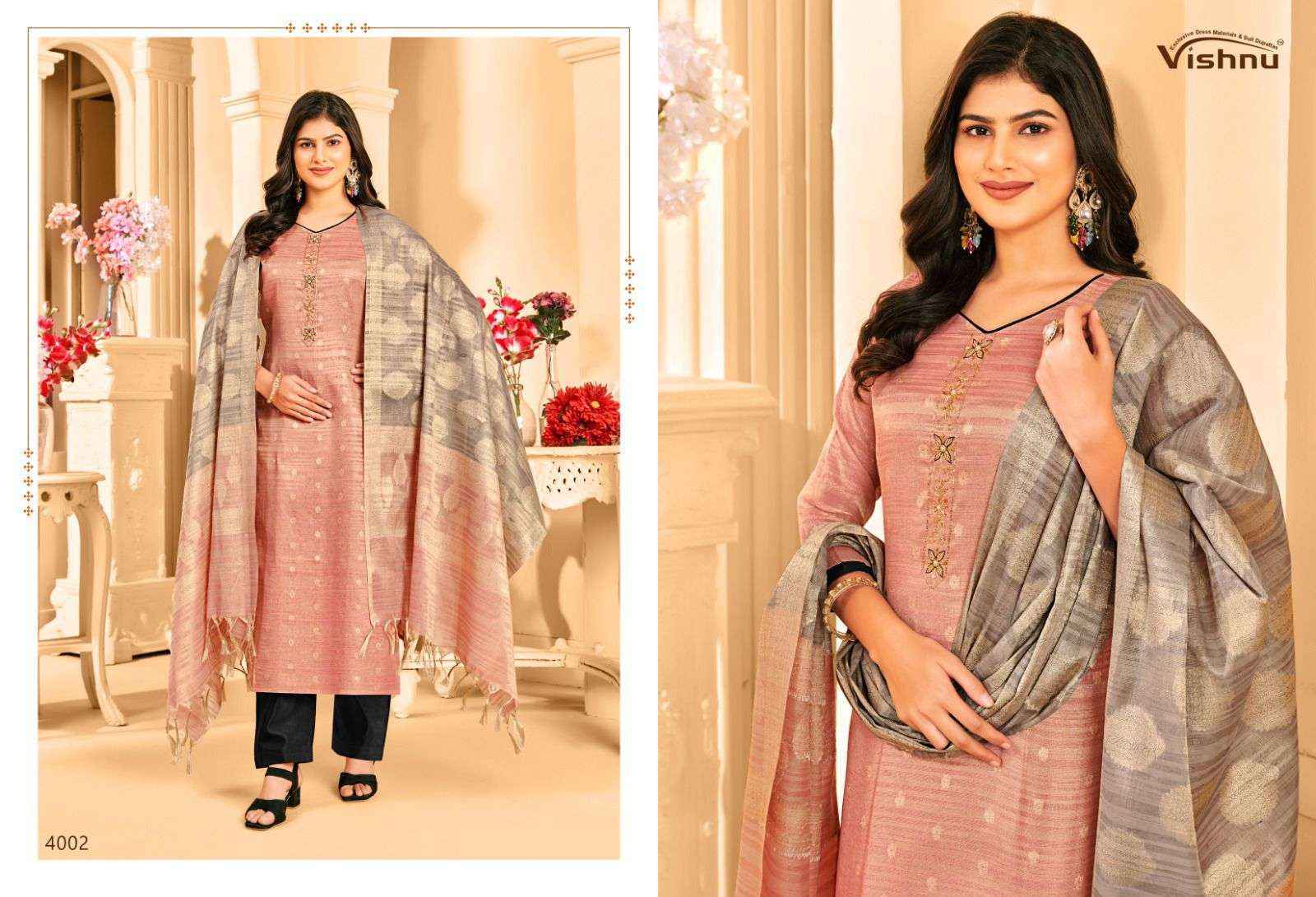 Vishnu Khanak Silk Dress Material Wholsale Price ( 10 Pcs Catalog )