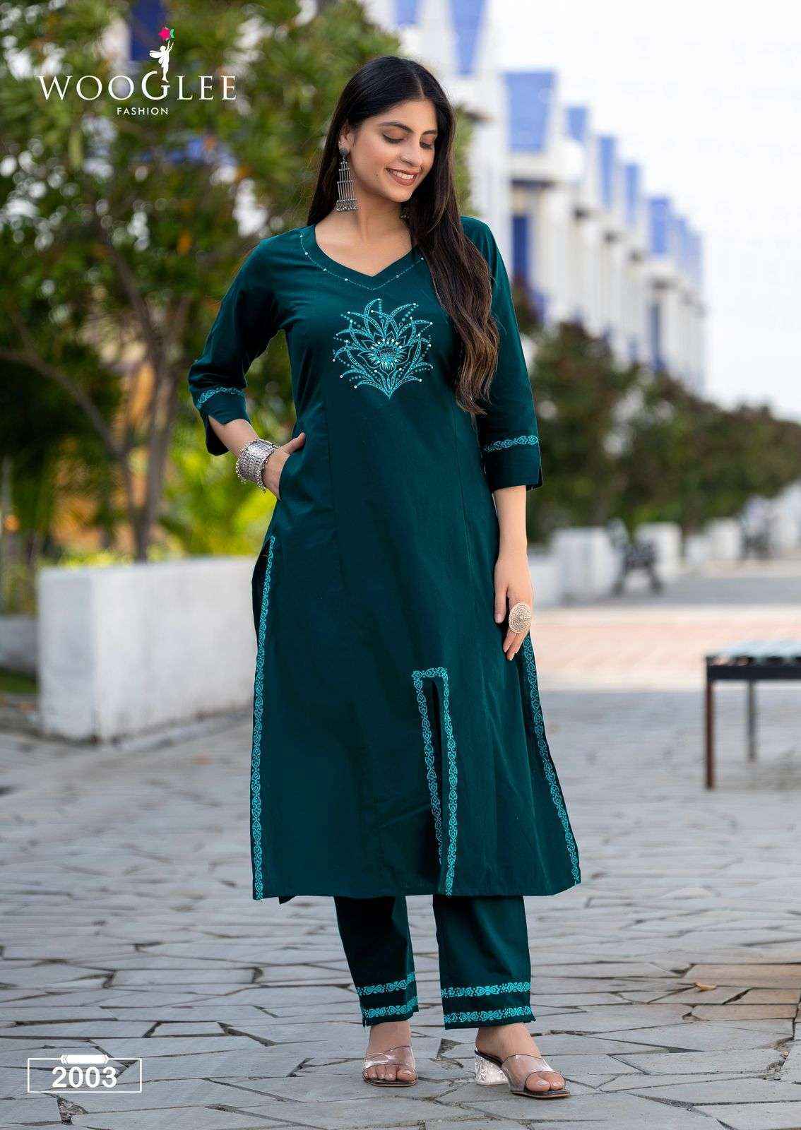 Wooglee Malvika Cotton Kurti With Bottom Wholesale Surat ( 6 pcs Catalogue
