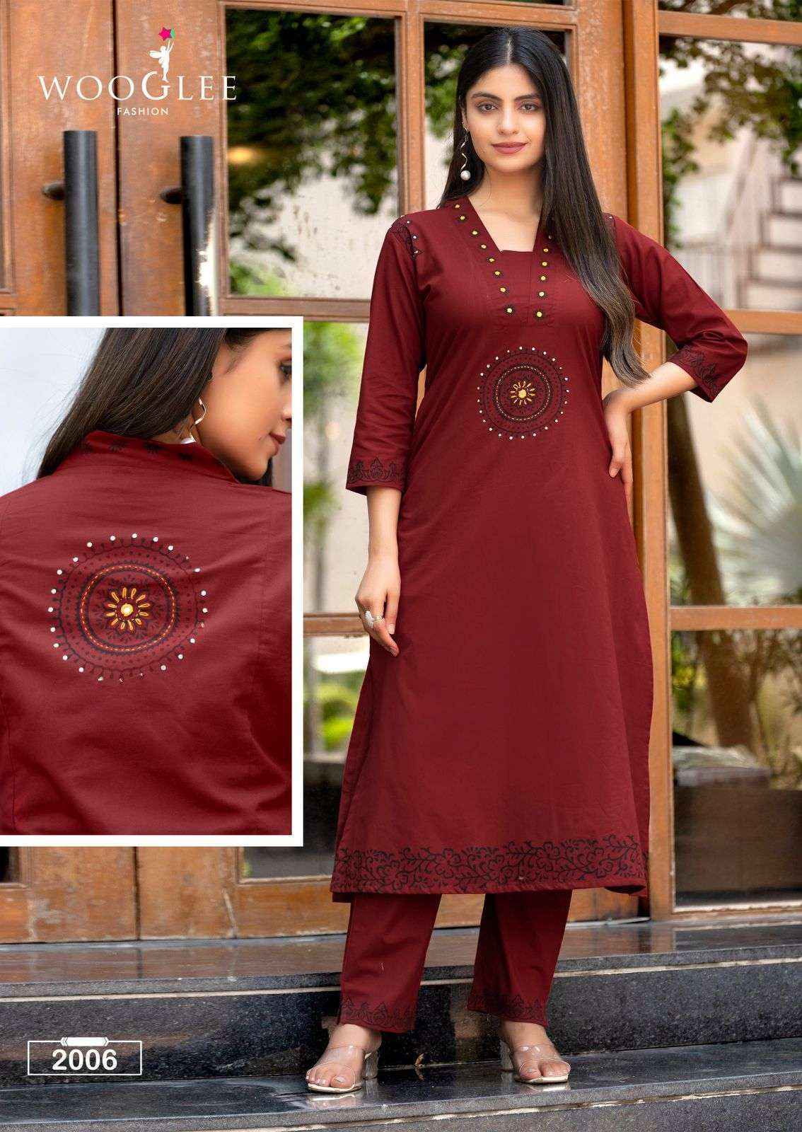 Wooglee Malvika Cotton Kurti With Bottom Wholesale Surat ( 6 pcs Catalogue