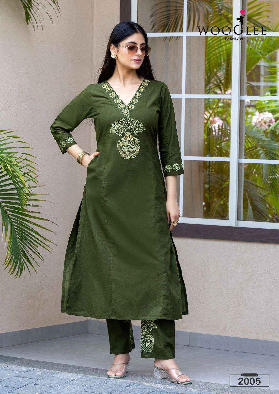 Wooglee Malvika Cotton Kurti With Bottom Wholesale Surat ( 6 pcs Catalogue
