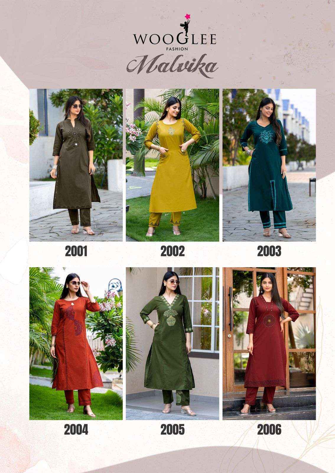 Wooglee Malvika Cotton Kurti With Bottom Wholesale Surat ( 6 pcs Catalogue