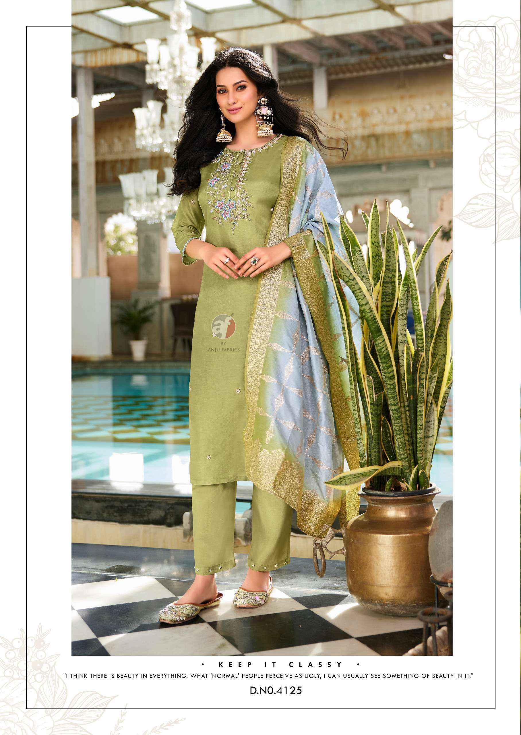 Anju Fabrics Jhalak Silk Jacquard Kurti Combo Wholesale Price ( 6 Pcs Catalog )