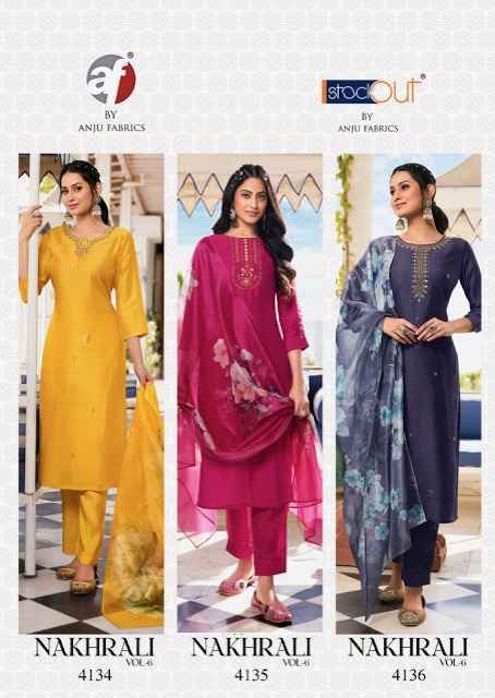 Anju Fabrics Nakhrali Vol 6 Modal Silk Kurti Combo Set Wholesale Price ( 6 Pcs Catalog )