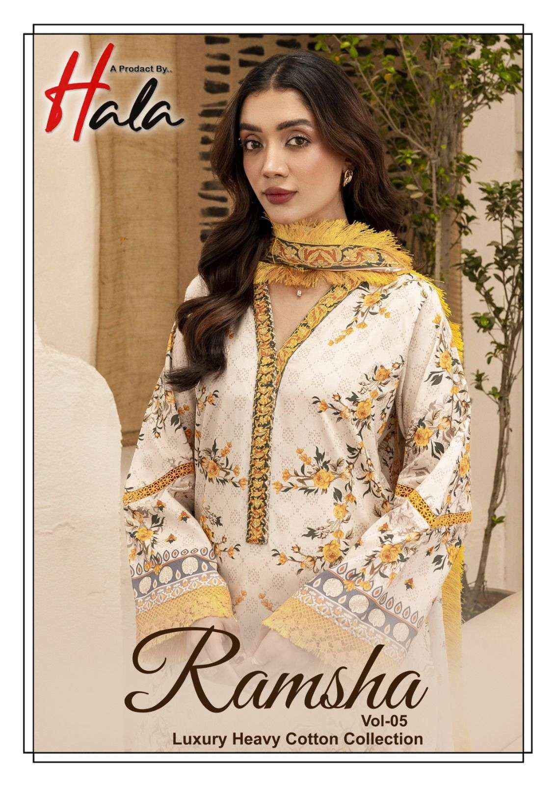 HALA RAMSHA VOL 5 COTTON DIGITAL PRINTS SALWAR SUIT WHOLESALE PRICE ( 6 PCS CATALOG )