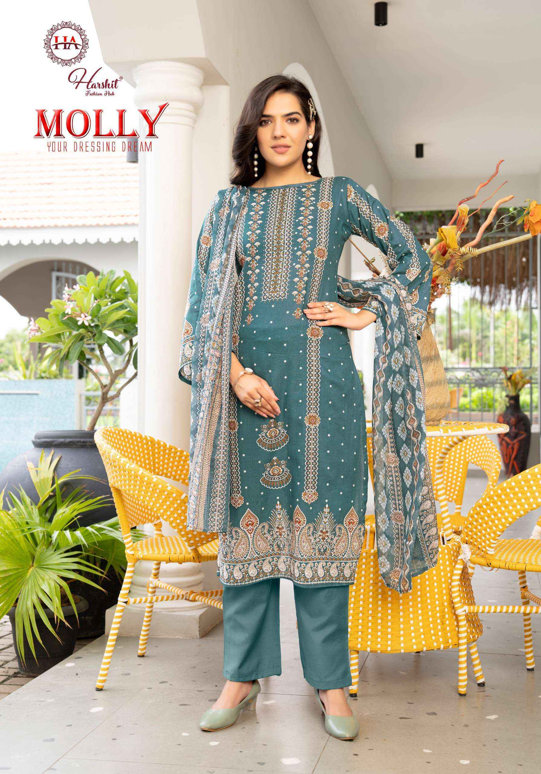 Harshit Fashion Molly Cambric Cotton Dress Material Wholesale Price ( 8 Pcs Catalog )