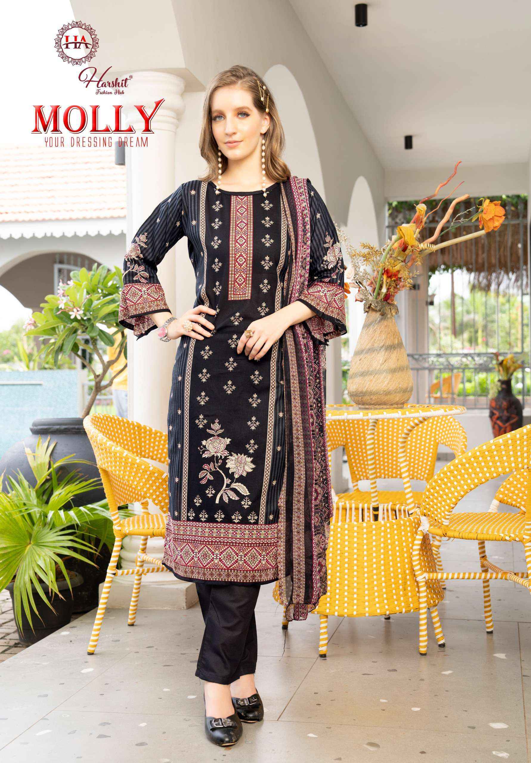 Harshit Fashion Molly Cambric Cotton Dress Material Wholesale Price ( 8 Pcs Catalog )