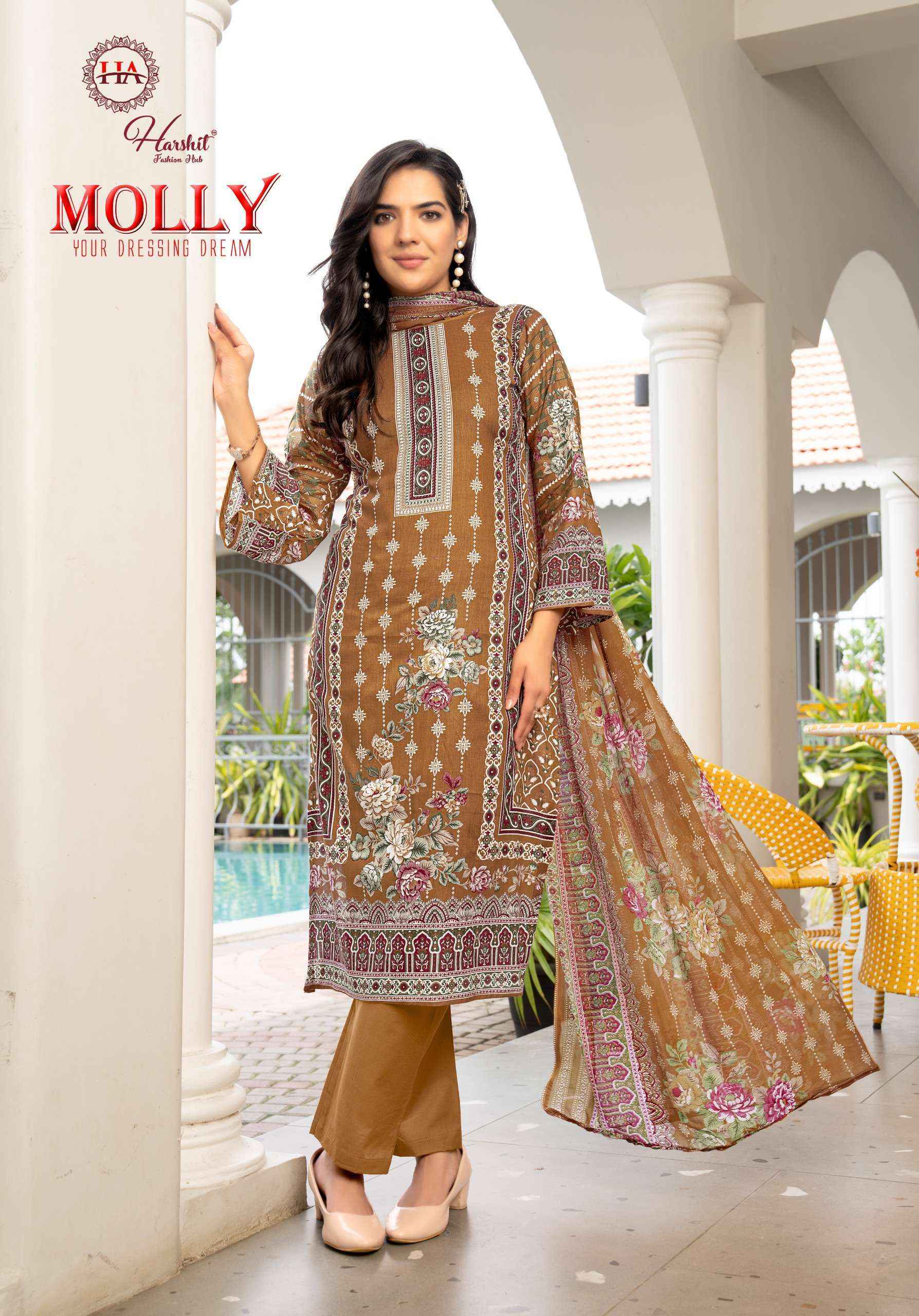 Harshit Fashion Molly Cambric Cotton Dress Material Wholesale Price ( 8 Pcs Catalog )