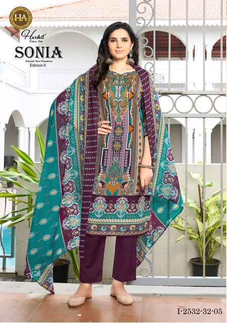 Harshit Fashion Sonia Edition 5 Cotton Dress Material Wholesale Price ( 8 Pcs Catalog )