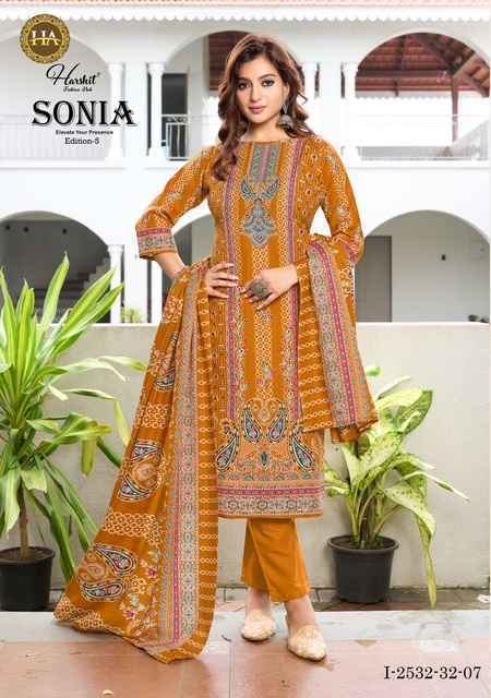 Harshit Fashion Sonia Edition 5 Cotton Dress Material Wholesale Price ( 8 Pcs Catalog )