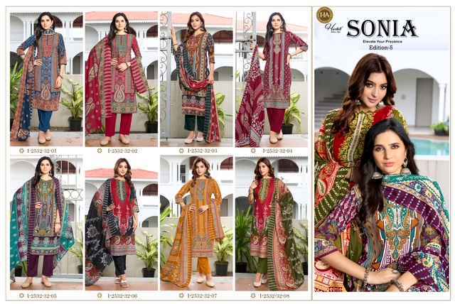Harshit Fashion Sonia Edition 5 Cotton Dress Material Wholesale Price ( 8 Pcs Catalog )