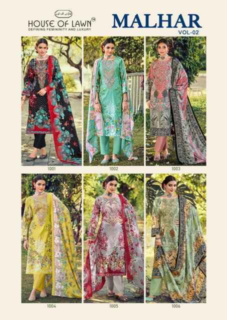 House Of Lawn Malhar Vol 2 Cotton Dress Material Wholesale Price ( 6 Pcs Catalog )