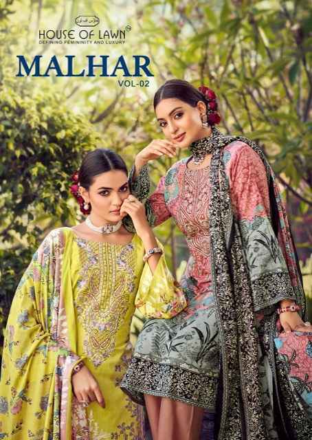 House Of Lawn Malhar Vol 2 Cotton Dress Material Wholesale Price ( 6 Pcs Catalog )