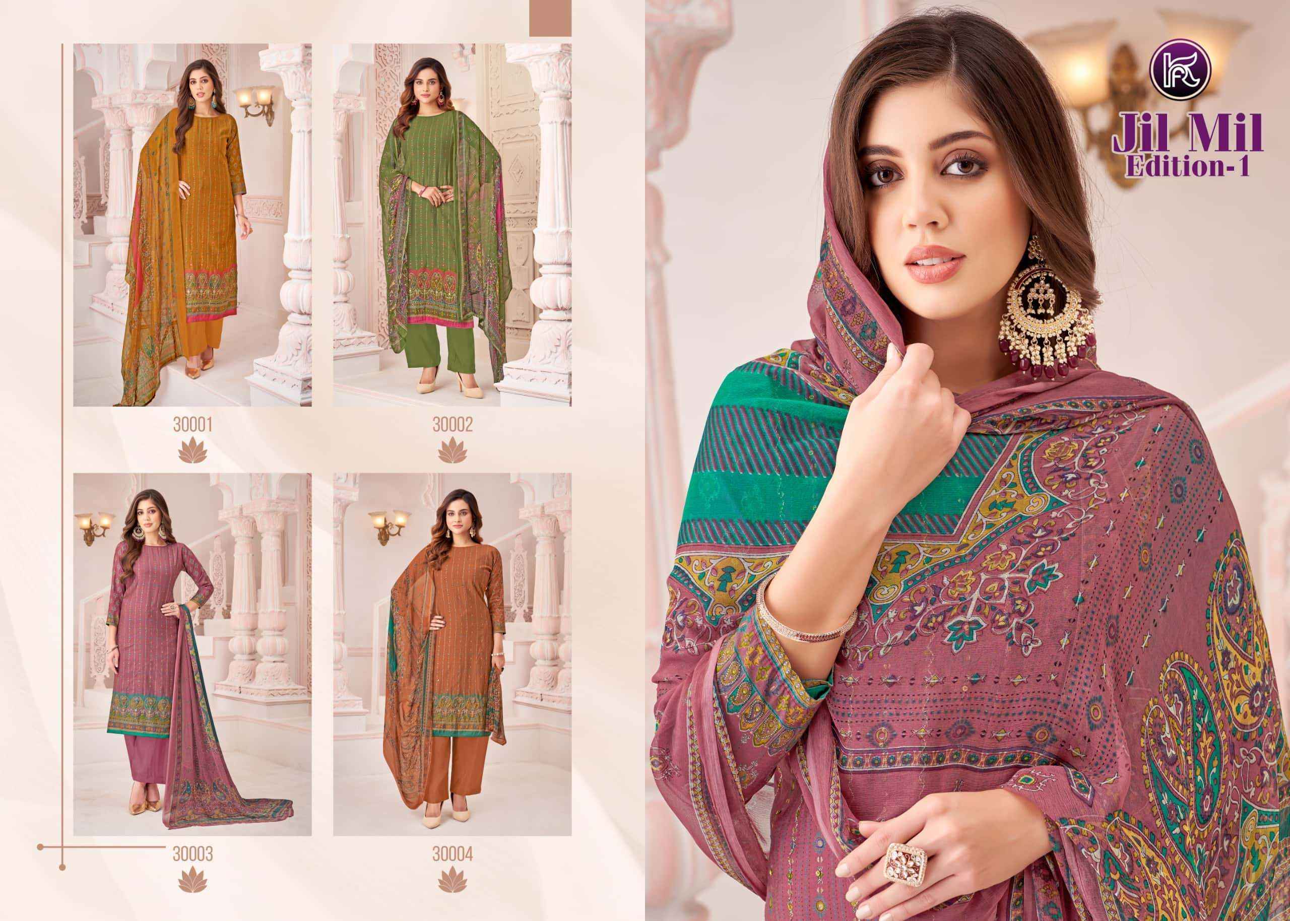 Kala Fashion Jil Mil Edition 1 Designer Handwork Muslin Salwar Kameez Wholesale Price ( 4 Pcs Catalog )