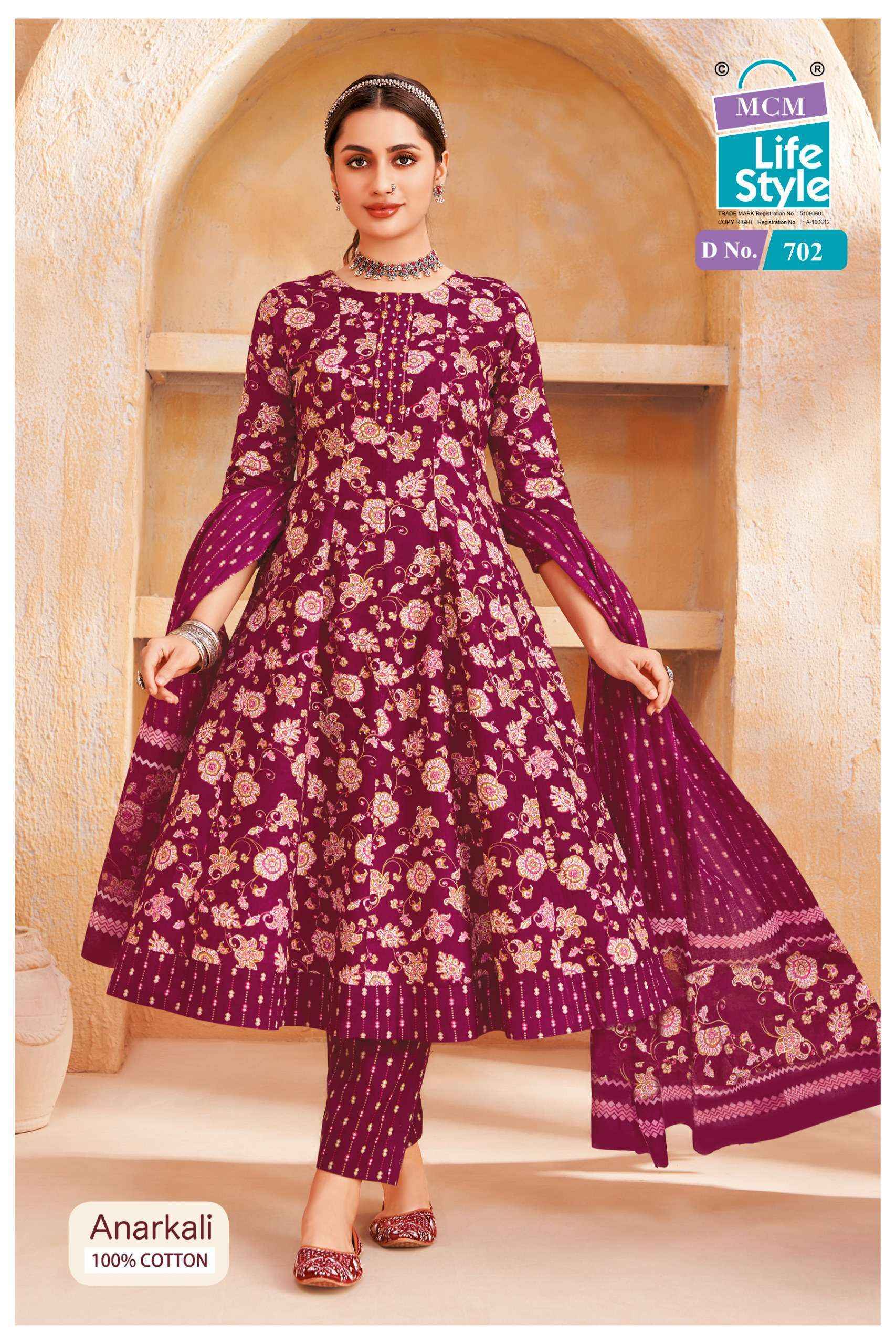 MCM Lifestyle Anarkali Vol 7 Cotton Readymade Suit ( 10 pcs Catalogue ) Wholesale Catalog Surat