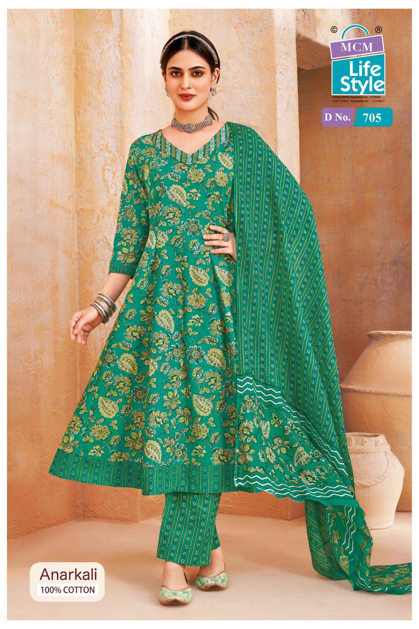 MCM Lifestyle Anarkali Vol 7 Cotton Readymade Suit ( 10 pcs Catalogue ) Wholesale Catalog Surat