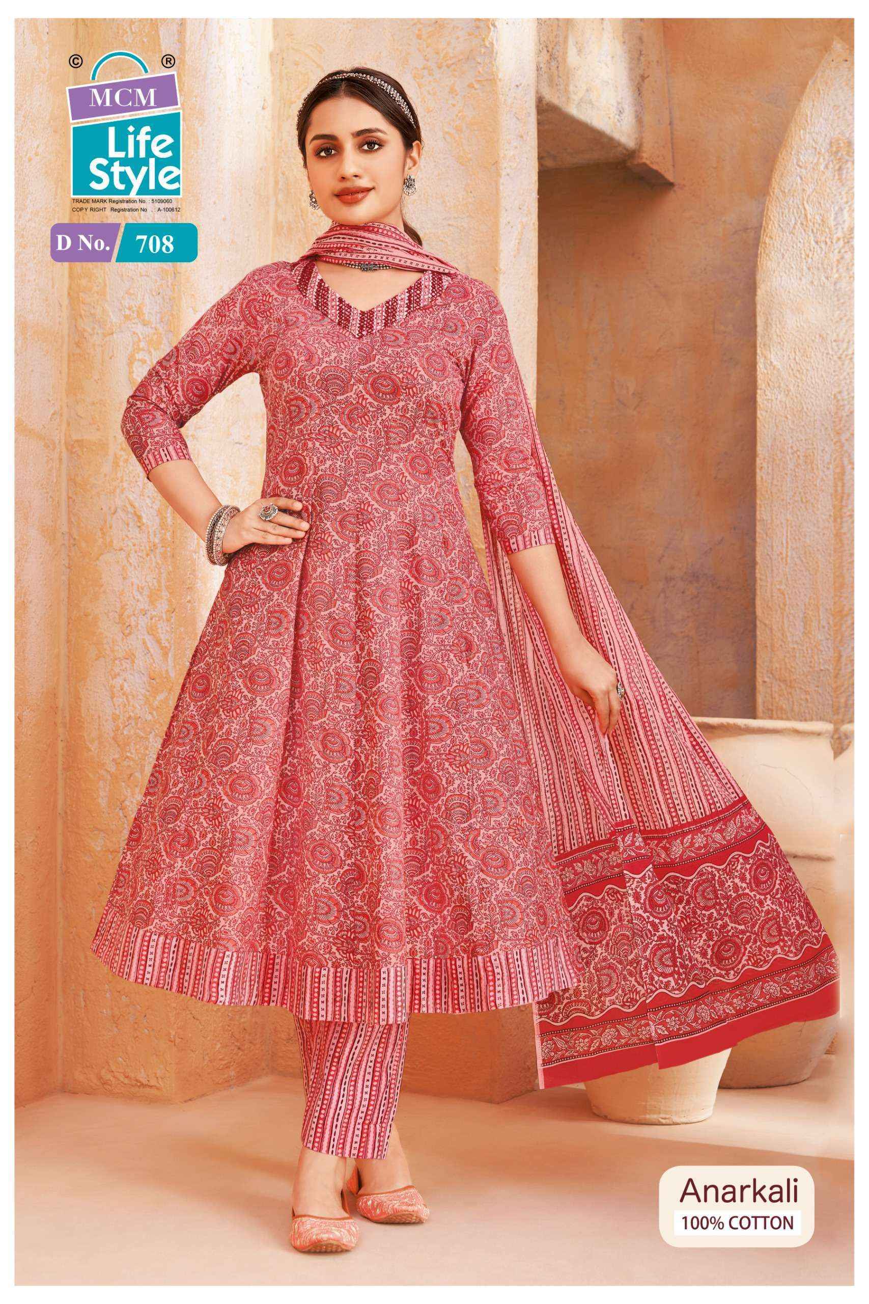 MCM Lifestyle Anarkali Vol 7 Cotton Readymade Suit ( 10 pcs Catalogue ) Wholesale Catalog Surat