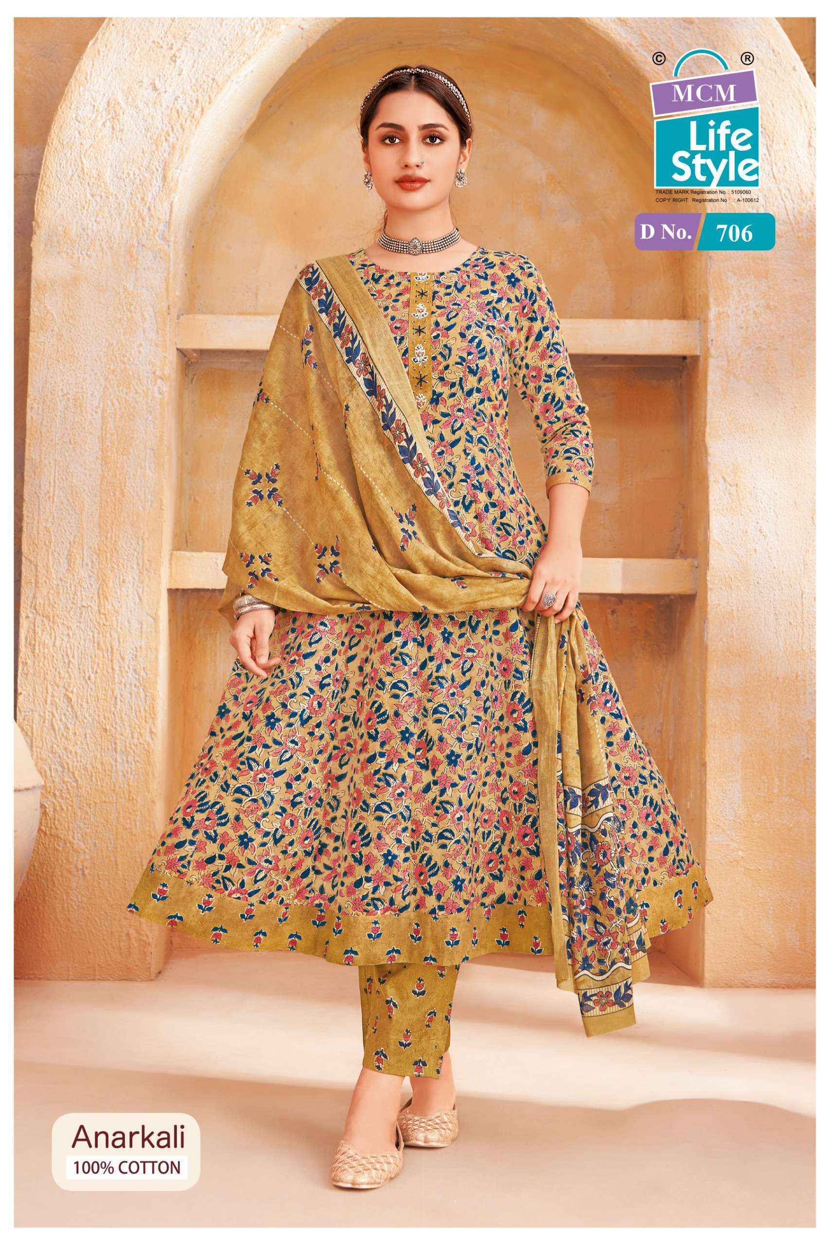 MCM Lifestyle Anarkali Vol 7 Cotton Readymade Suit ( 10 pcs Catalogue ) Wholesale Catalog Surat